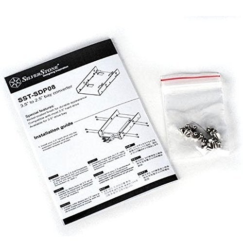 SilverStone Technology SilverStone SDP08 3.5" to 2.5" Bay Converter, Nickel-coated finish, SST-SDP08 - Image 2