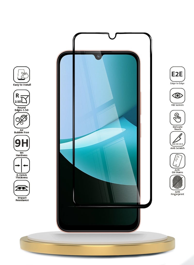 Wtech Xiaomi Redmi 15C 4G/5G 2025 Premium E2E Series Full Glue Full Cover Tempered Glass Screen Protector (MSGECN) - Clear/Black - Image 2