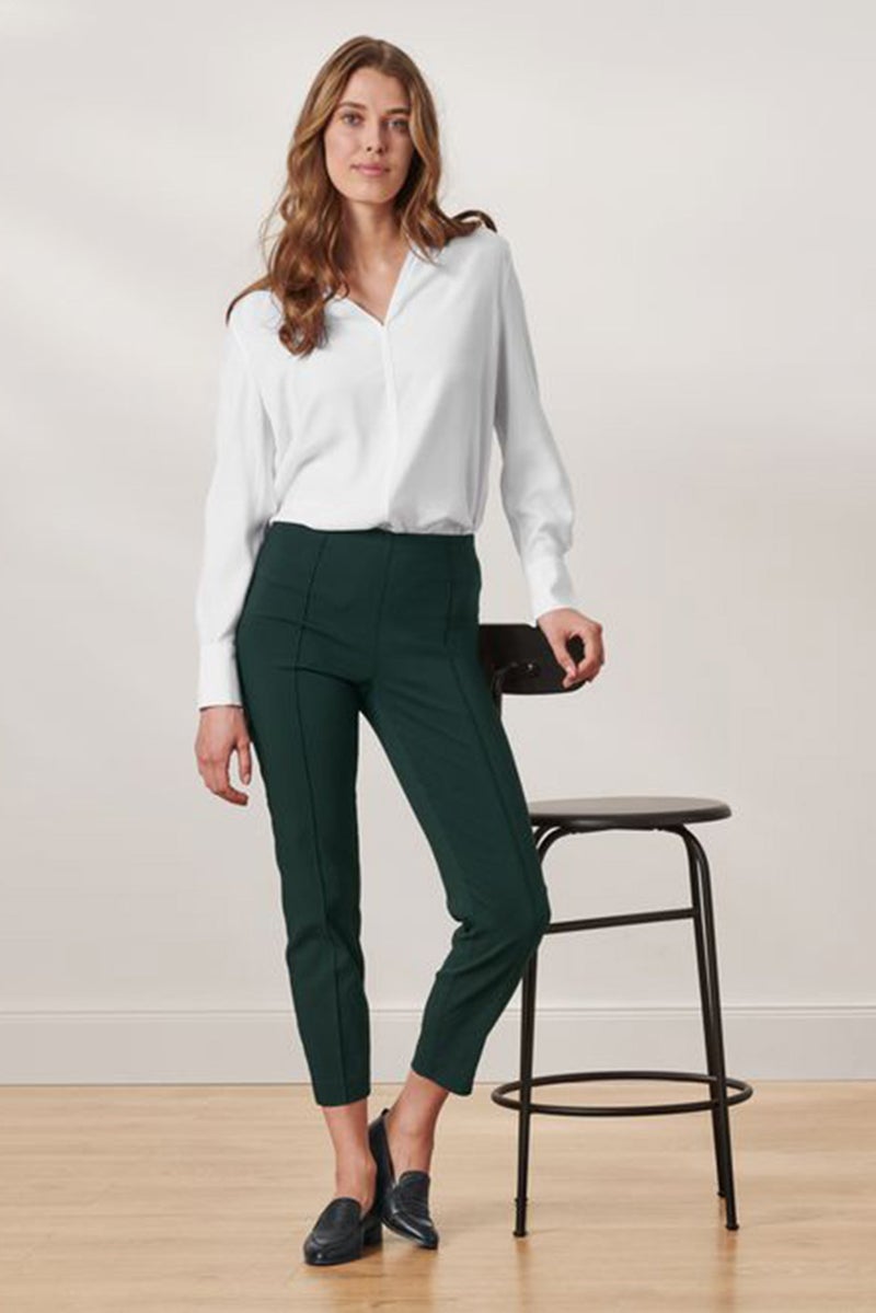 Tchibo سروال تشينو نسائي سادة قابل للتمدد، زيتوني داكن - Image 1