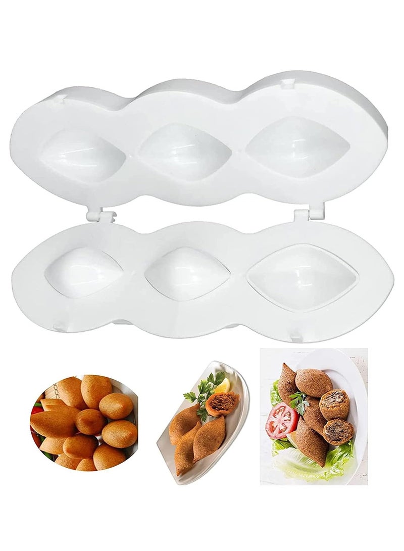 DubaiGallery قالب كبة اللحم - صانع كبة يدوي من البلاستيك المتين، أداة ضغط لتحضير كعكة اللحم، أدوات مطبخ لصنع كبة مقلية - Image 1