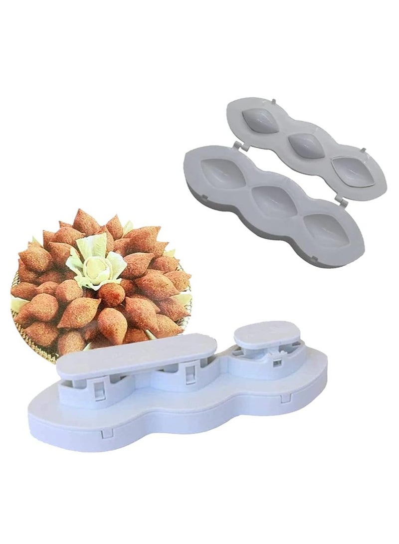 DubaiGallery قالب كبة اللحم - صانع كبة يدوي من البلاستيك المتين، أداة ضغط لتحضير كعكة اللحم، أدوات مطبخ لصنع كبة مقلية - Image 2