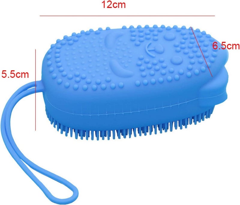 Sugalsu Silicone Bath Body Brush Silicone bath body brush exfoliatingSilicone Bath Body BrushEasy to Clean Washer Exfoliating More Hygienic Randim Colour Pack of 4 - Image 2