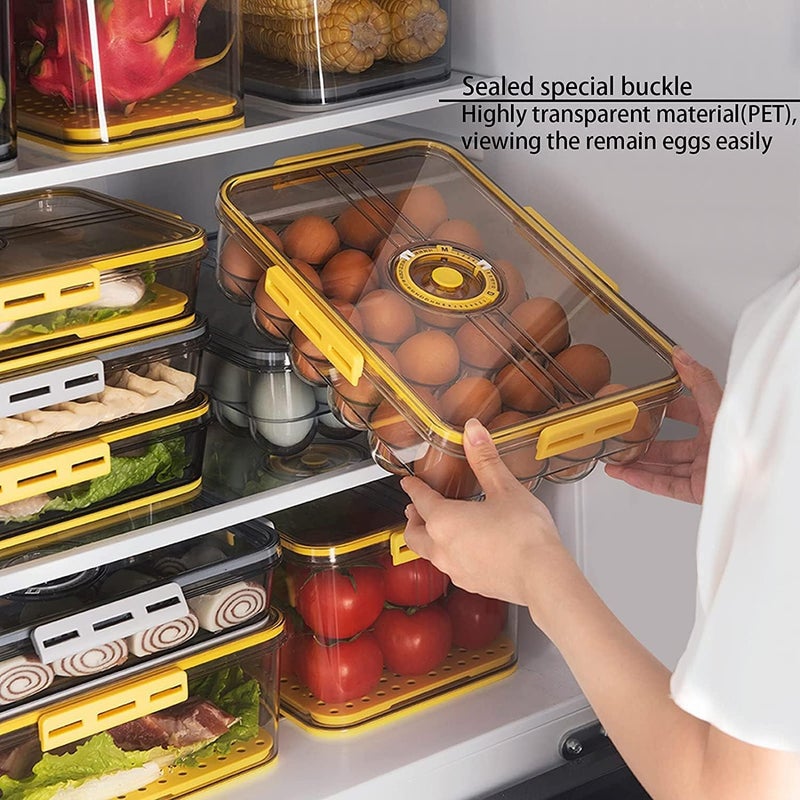 Swabs Egg Organizer Box Egg Organizer ContainerPortable Egg CasePlastic Egg Container Egg Holder Egg Storage Bin Stackable Egg Storage Containers Clear Egg Tray Storage BoxWith Lid18 Grid - Image 4