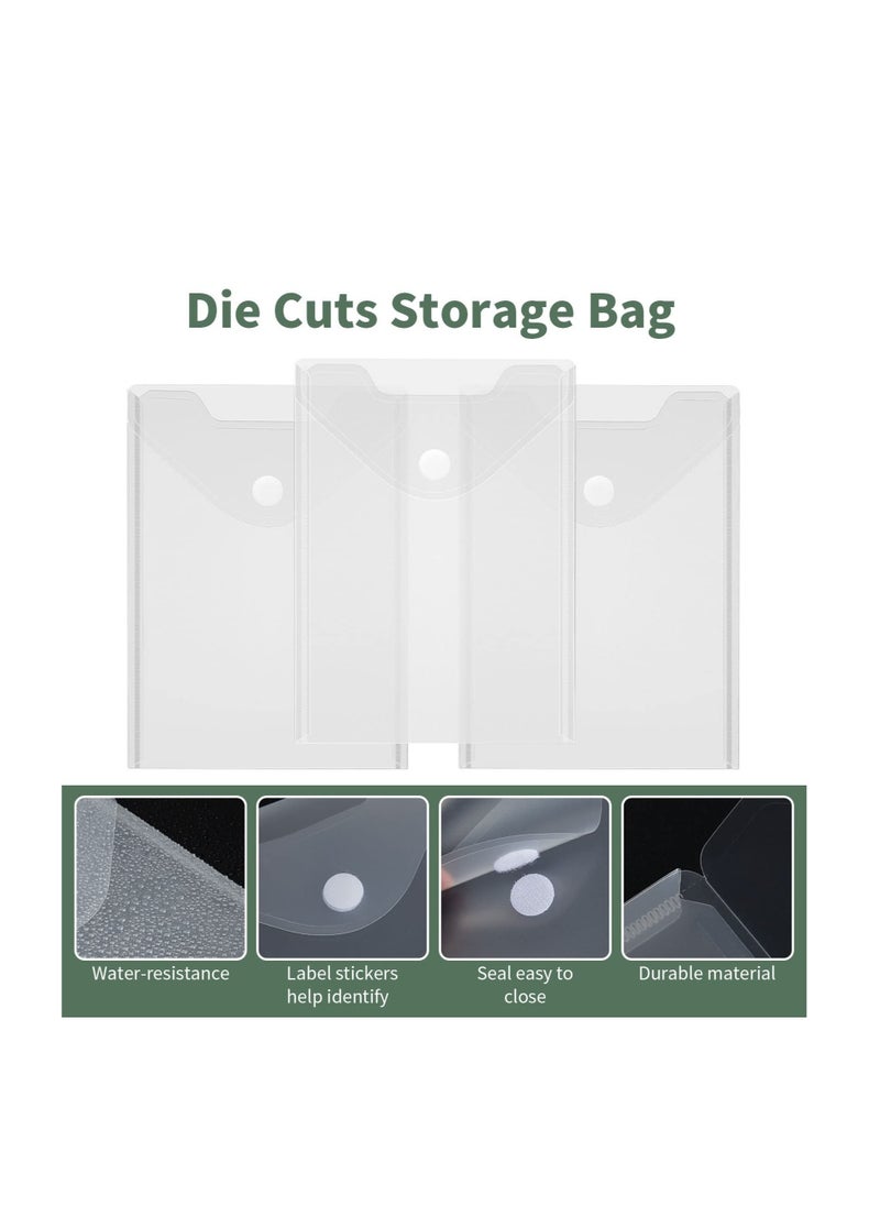 Excefore - 12 Pack Stamp and Die Storage Pockets, Transparent Plastic Folders, Clear Plastic Envelopes Storage Bag, Suitable for DIY Scrapbooking Paper Card Craft Cutting Dies for Card Making - Image 1