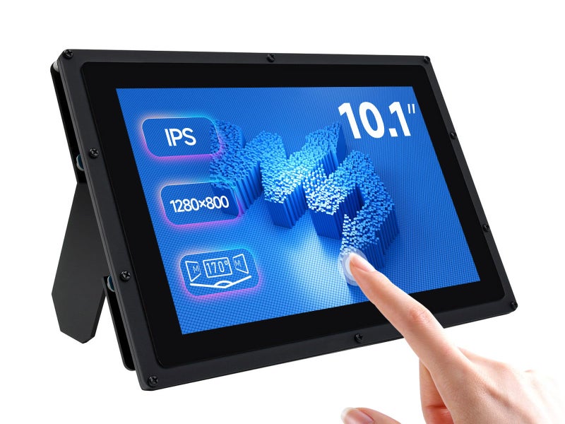 Waveshare شاشة LCD HDMI بحجم 10.1 بوصة من ويفشير مع غلاف شاشة تعمل باللمس IPS بدقة 1280x800 تدعم Raspberry Pi 3 B 2 B B A Banana Pi Pro BeagleBone Black تدعم أنظمة متعددة - Image 1