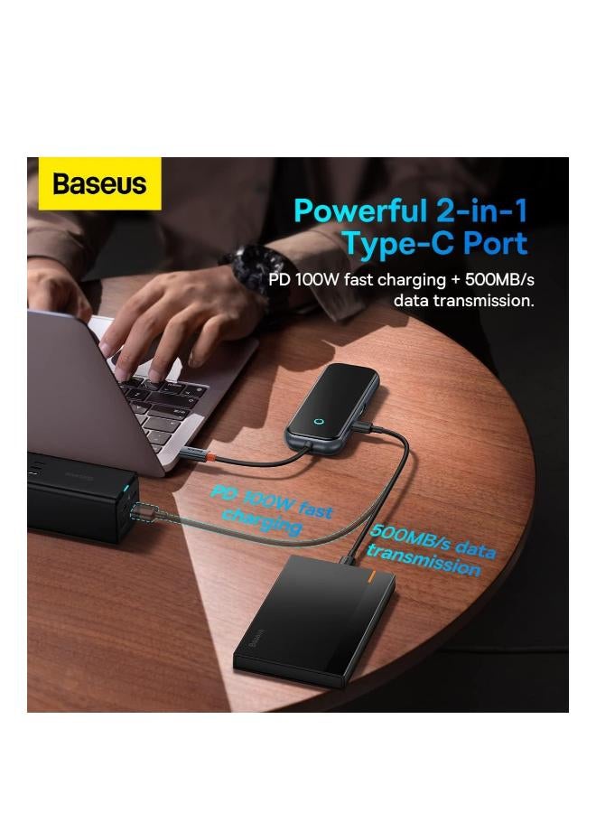 بيسوس USB Hub Baseus AcmeJoy series Hub 5in1 USB-C to 2xUSB 3.0 + USB 2.0 + USB-C PD + HDMI Dark Grey - Image 5