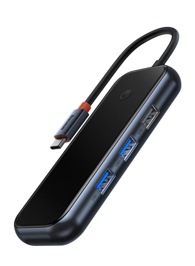 بيسوس USB Hub Baseus AcmeJoy series Hub 5in1 USB-C to 2xUSB 3.0 + USB 2.0 + USB-C PD + HDMI Dark Grey - Image 1