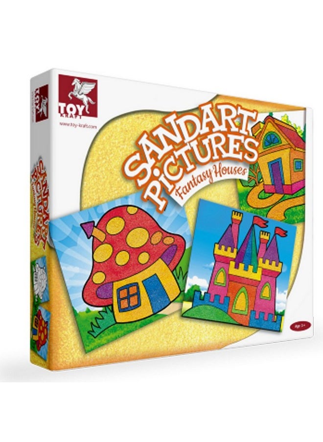ToyKraft - : Sand Art Kit House Sand Art Games Art Kit For Kids Games For Kids Ages 712 Gift For Girls Boys Ages 712 Fantasy Homes - Image 1