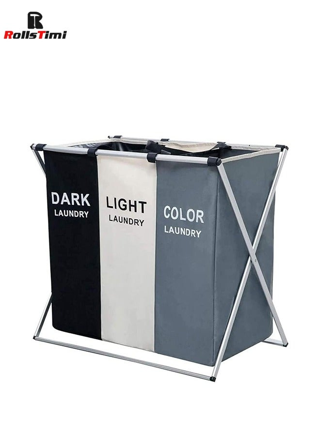 رولستيمي سلة تخزين الغسيل من 3 أقسام متعددة الألوان 137 لتر - Image 4