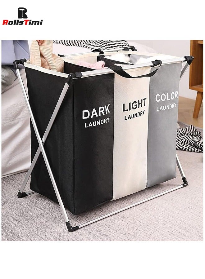 رولستيمي سلة تخزين الغسيل من 3 أقسام متعددة الألوان 137 لتر - Image 5