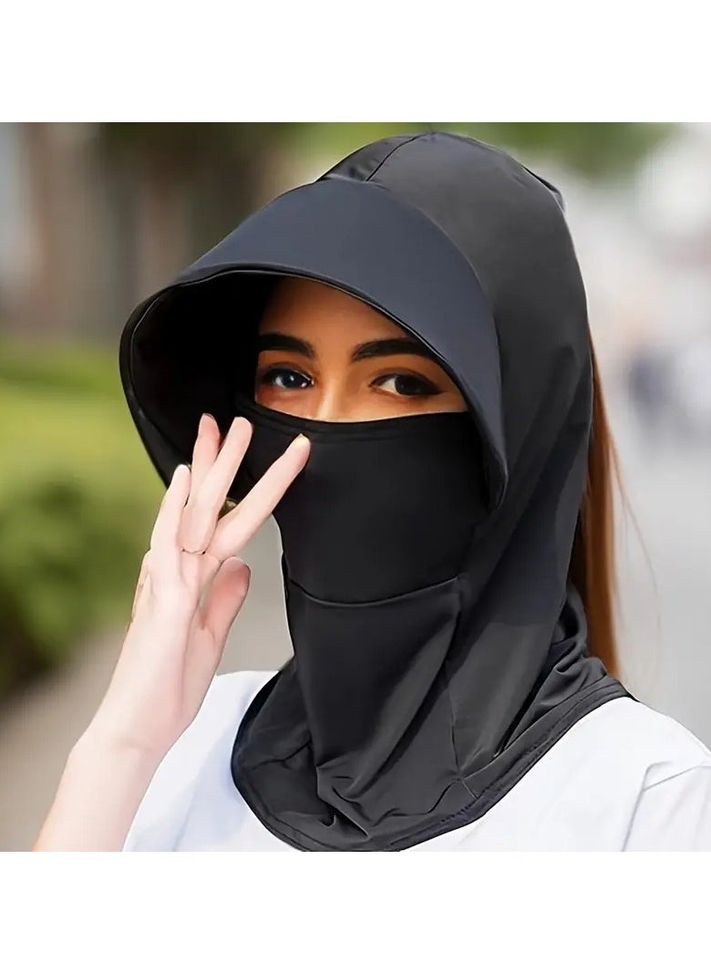 Goolsky 1 Pc Women Summer Ice Silk Sun Protection Hats, Anti Summer Faceshield Caps, Outdoor Cycling Masks With Extended Veil, Breathable Headgear  - Image 2