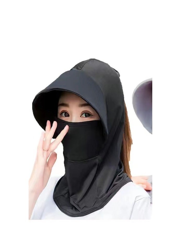 Goolsky 1 Pc Women Summer Ice Silk Sun Protection Hats, Anti Summer Faceshield Caps, Outdoor Cycling Masks With Extended Veil, Breathable Headgear  - Image 3