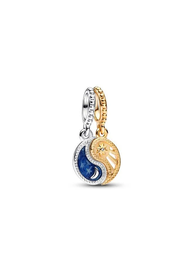 PANDORA Two-tone Splittable Sun & Moon Dangle Charm