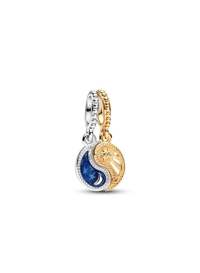 PANDORA Two-tone Splittable Sun & Moon Dangle Charm - Image 1