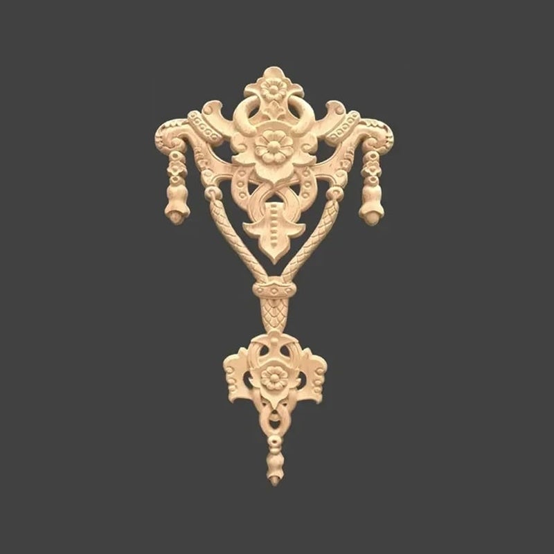 كلاسيكي صلب منحوت خشبي زهرة التصحيح لخزانة الباب ديكور أثاث اللون 1 - Image 2