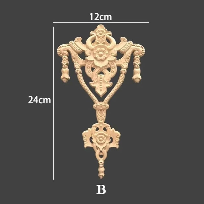 كلاسيكي صلب منحوت خشبي زهرة التصحيح لخزانة الباب ديكور أثاث اللون 1 - Image 3