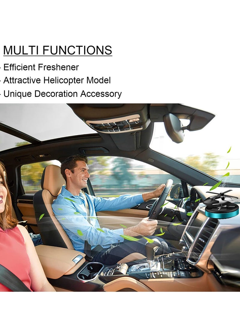 ELTRAZONE Car Air Fresheners – Solar Powered Rotating Incense Helicopter Diffuser, Al Alloy, Stylish Home & Car Décor Accessories, Blue, Eco-Friendly Air Purifier, Aromatherapy for Car & Home, Unique Gift Idea - Image 5