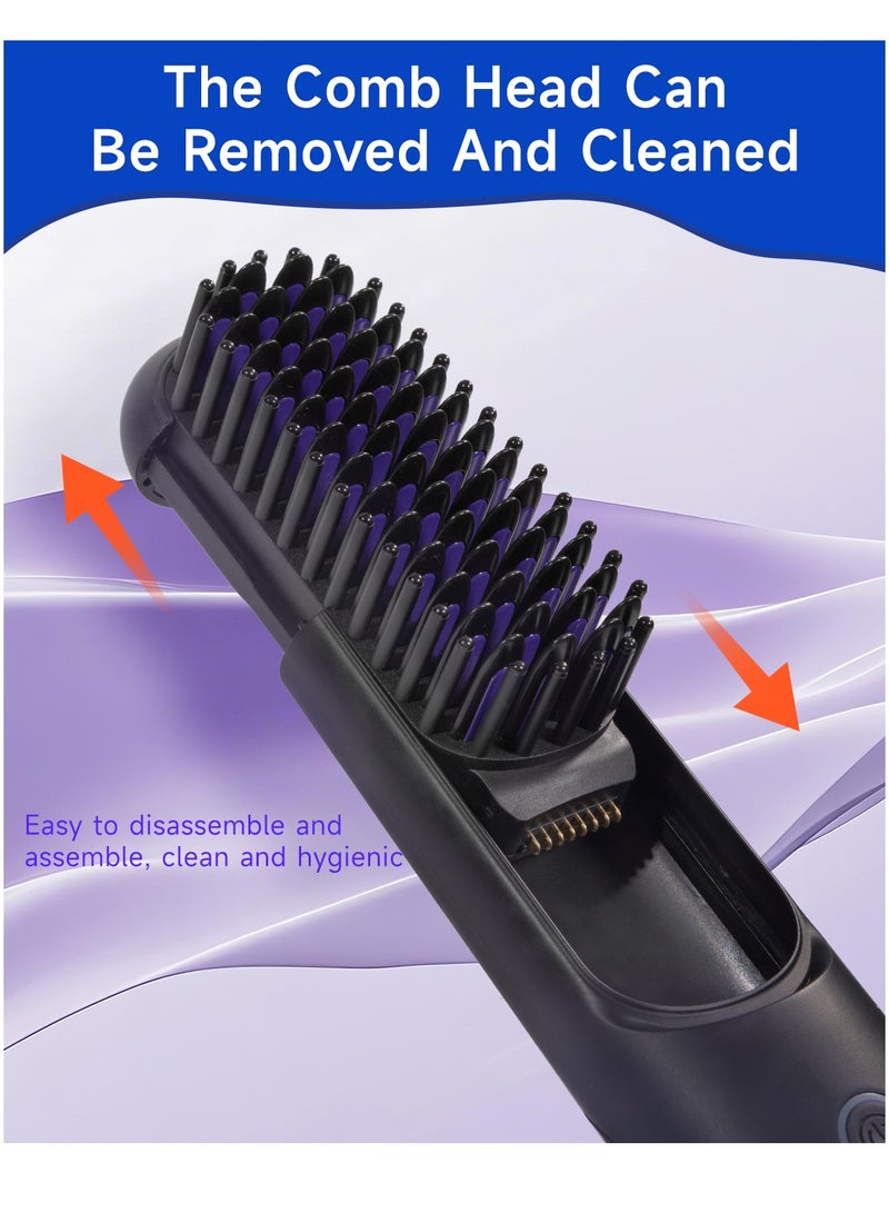 BOMIDI Cordless Hair Straightener Comb Detachable for Easy Clean, 200M Ions, 6 Speed Smart Temp, Dual Charging, Ideal for On - the - Go Styling - Black  - Image 5