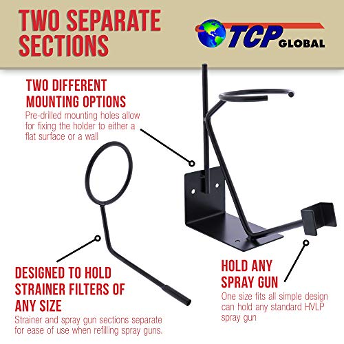 TCP Global Gravity Feed Paint Gun Holder - Wall or Bench Mount, HVLP Spray Gun Holder - Image 3