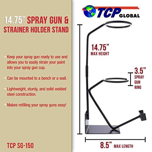 TCP Global Gravity Feed Paint Gun Holder - Wall or Bench Mount, HVLP Spray Gun Holder - Image 2