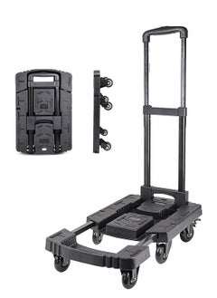 Kidle Folding Hand Truck, 400lbs Heavy Duty Dolly, Portable 6 Wheels Collapsible Luggage Cart for Moving, Travel, Shopping, House Office Use, Black  - Image 1