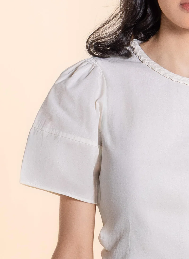 SHAPES DETAILED COTTON BACK TIE TOP