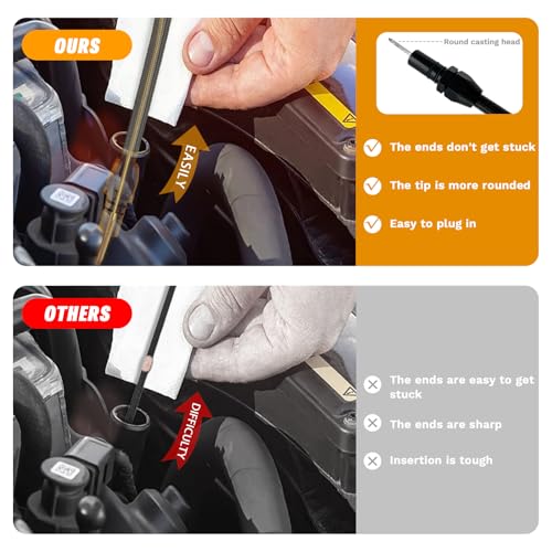 HAHAHA 700R4 4L60E 4L80E Trans Flexable Stainless Braided Hose Dipstick Compatible with GM,Chevy Black - Image 3