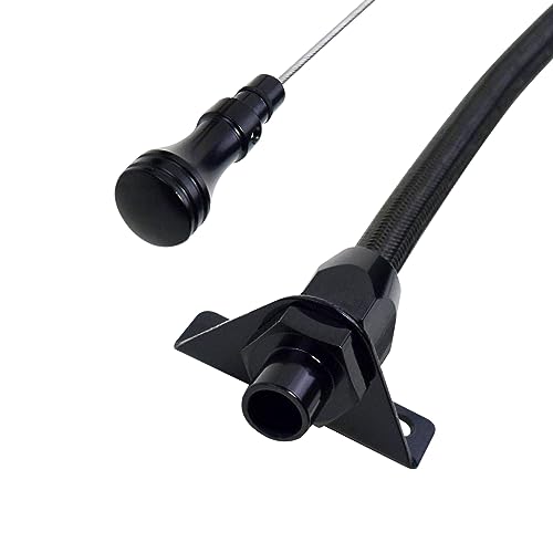 HAHAHA 700R4 4L60E 4L80E Trans Flexable Stainless Braided Hose Dipstick Compatible with GM,Chevy Black - Image 1