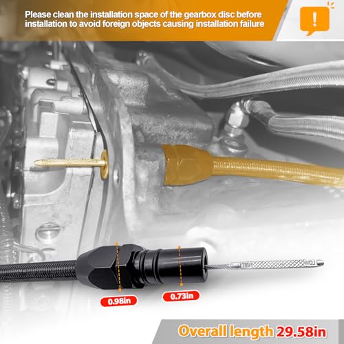 HAHAHA 700R4 4L60E 4L80E Trans Flexable Stainless Braided Hose Dipstick Compatible with GM,Chevy Black - Image 2