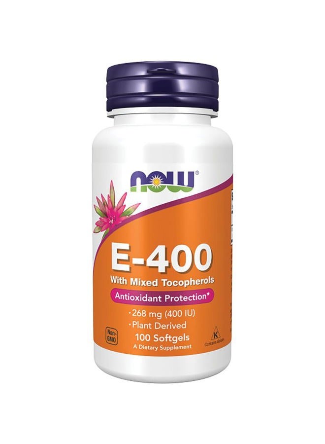 now Foods Vitamin E-400 Mixed Tocopherols - 100 Softgels - Image 3