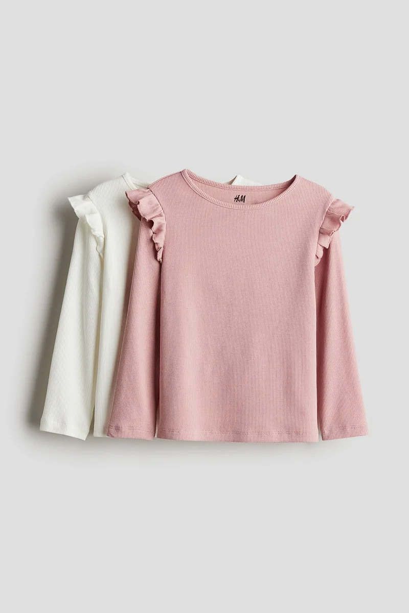H&M 2-pack ribbed cotton tops