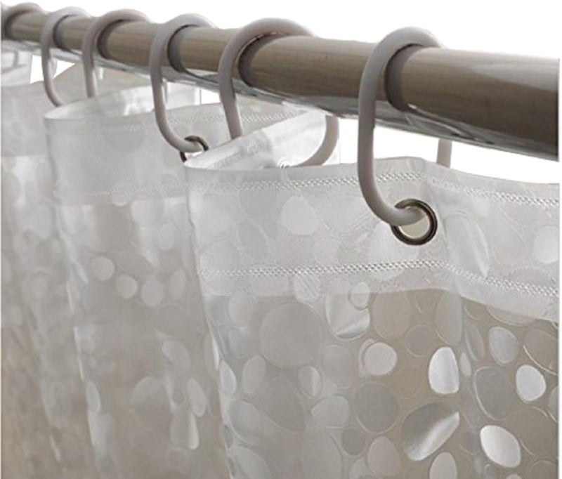 Kuber Industries Shower Curtains|Grommet Top Ac Curtain|Indoor Drapes For Bathroom, Bedroom|Curtain Liner With Eyelet Rings|White Standard - Image 2