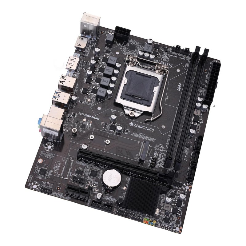 ZEBRONICS لوحة أم H310 D4M2 Micro-ATX لفتحة LGA 1151، تدعم معالجات إنتل من الجيل 8 و 9، فتحة NVMe M.2، صوت 5.1، DDR4 2666 ميجاهرتز، منافذ (RJ45 | SATA | USB 3.0 | HDMI | DP) - Image 4