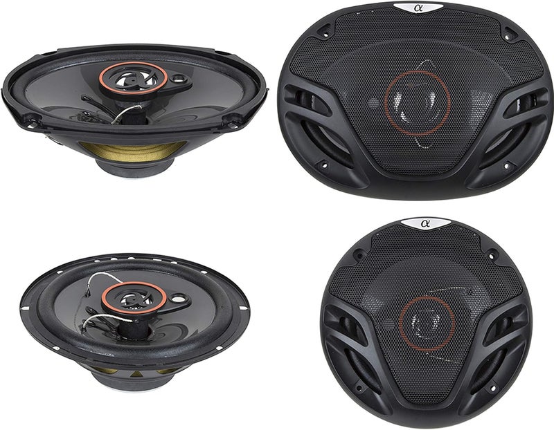 AS2629P Loudspeakers Pair of 6.5" 350W Max 3-Way Speakers Plus 6X9 500W Max 3-Way Car Audio Coaxial Speakers 4 Ohms Premium Quality Audio Door Speakers for Car or Truck Stereo Sound System