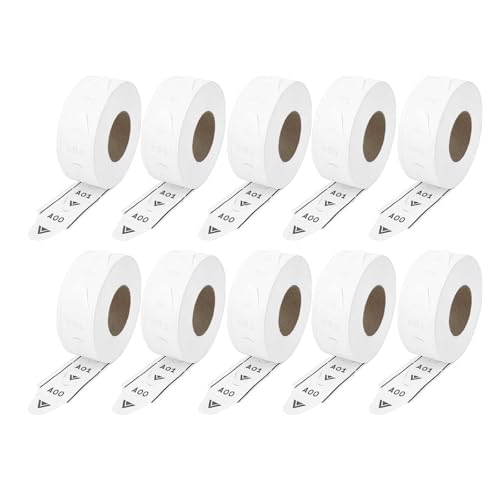 Microframe Corporation 10 Rolls of 2-Digit White Take a Number Tickets for D80 Ticket Dispenser - 2000 tickets/roll - Image 1