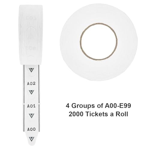 Microframe Corporation 10 Rolls of 2-Digit White Take a Number Tickets for D80 Ticket Dispenser - 2000 tickets/roll - Image 2