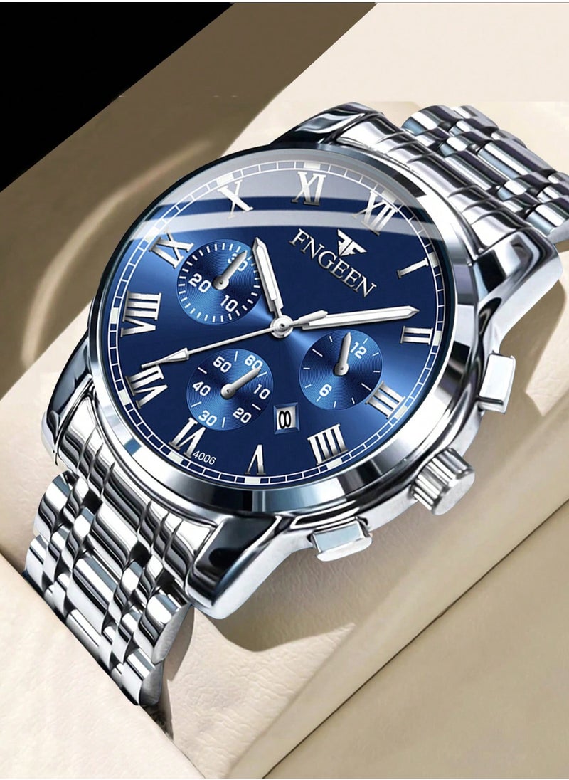 FNGEEN Men Watches Top Brand Luxury Waterproof Date Clock Male Steel Strap Casual Quartz Watch Sports Wrist Watch Men  - Image 1