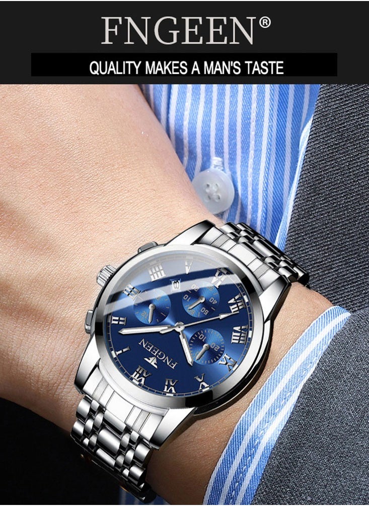 FNGEEN Men Watches Top Brand Luxury Waterproof Date Clock Male Steel Strap Casual Quartz Watch Sports Wrist Watch Men  - Image 4