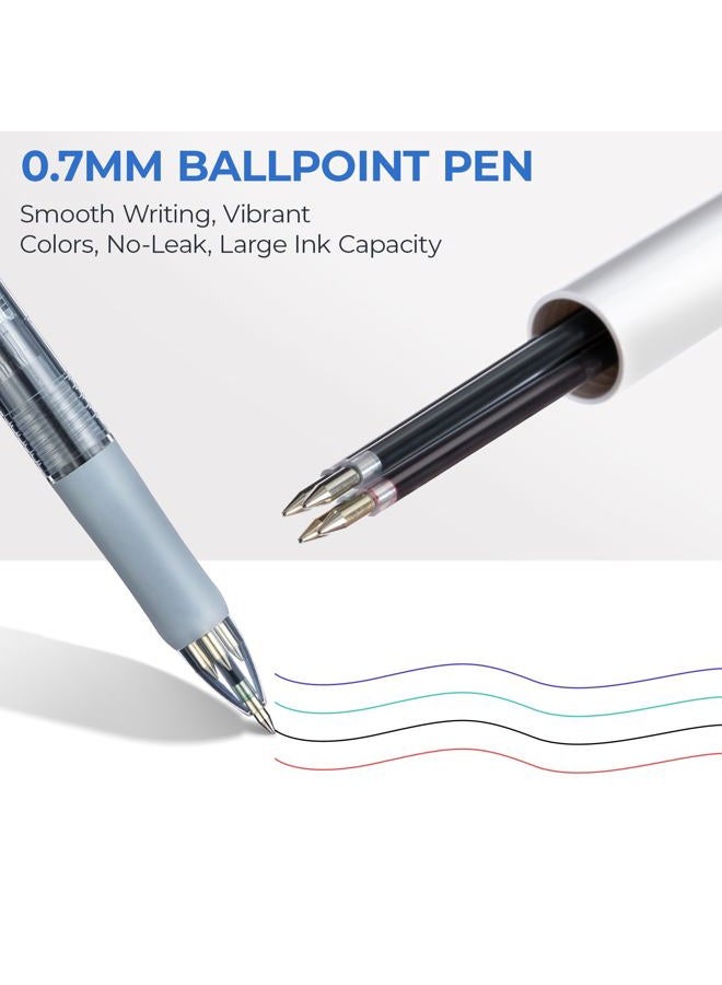 M&G 2 Pcs Multicolor Pens, 4-in-1 Colored Ballpoint Pen 0.5mm Fine Point Smooth Writing Assorted Colors for Journaling Work School & Office - Image 3