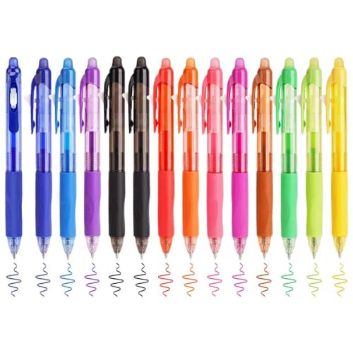 Drenubal 14 Colors Retractable Erasable Gel Pens, Fine Point, Assorted Color Inks for Drawing Writing, Office - Gift Set for Students, Kids & Artists - Image 1