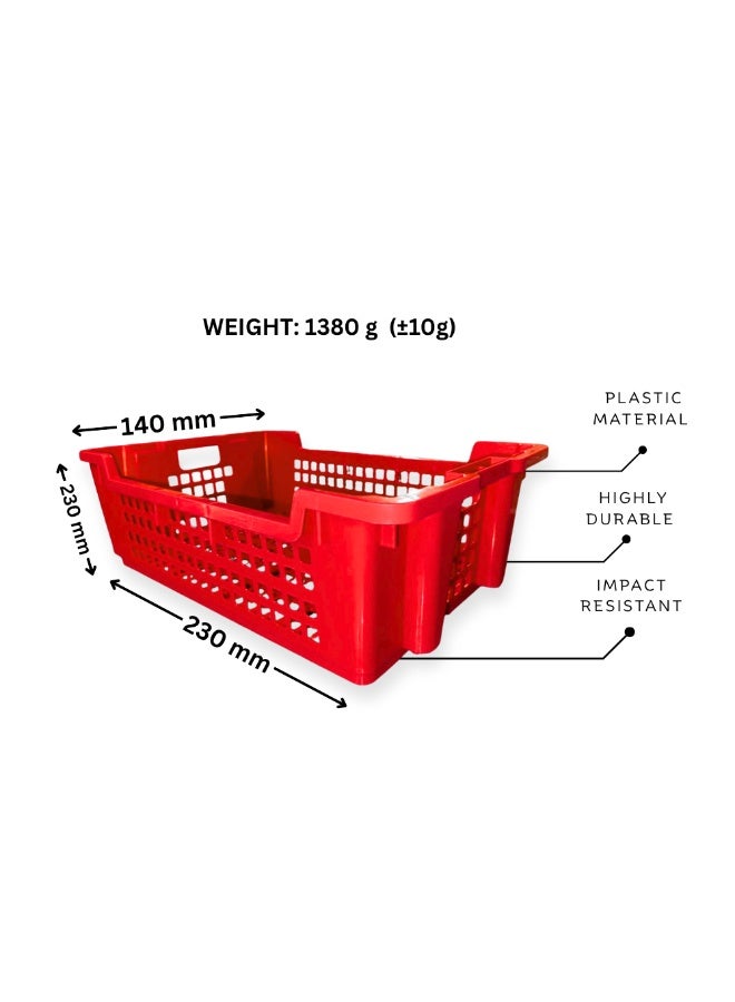 SNH Frozen Crate | Food-Grade Plastic Storage Crate for Bread, Fruits, Vegetables, Fish & Dairy | Stackable Ventilated Basket for Home, Grocery, Bakery & Commercial Use | Heavy-Duty Storage Bin for Kitchen & Delivery | Multipurpose Carrier Box - Image 1