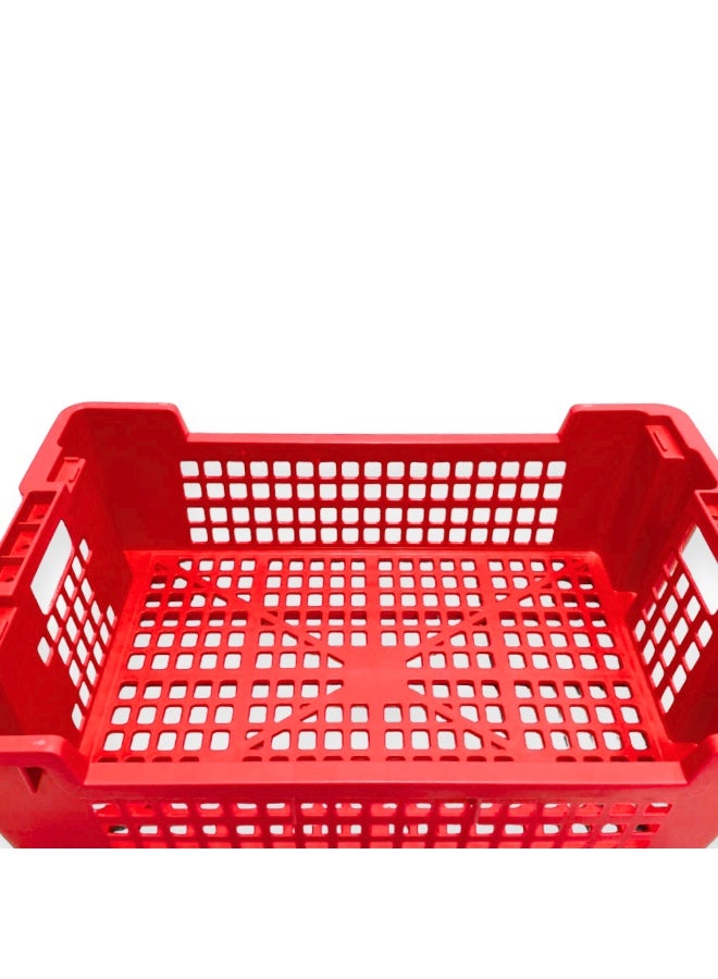 SNH Frozen Crate | Food-Grade Plastic Storage Crate for Bread, Fruits, Vegetables, Fish & Dairy | Stackable Ventilated Basket for Home, Grocery, Bakery & Commercial Use | Heavy-Duty Storage Bin for Kitchen & Delivery | Multipurpose Carrier Box - Image 3