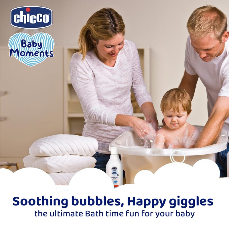 Chicco شامبو فقاعات بيبي مومنت من شيكو 300 مل مع مستخلصات الخوخ تركيبة خالية من الدموع للبشرة المرطبة مختبر جلدياً خالية من البارابين والفينوكسي إيثانول - Image 3
