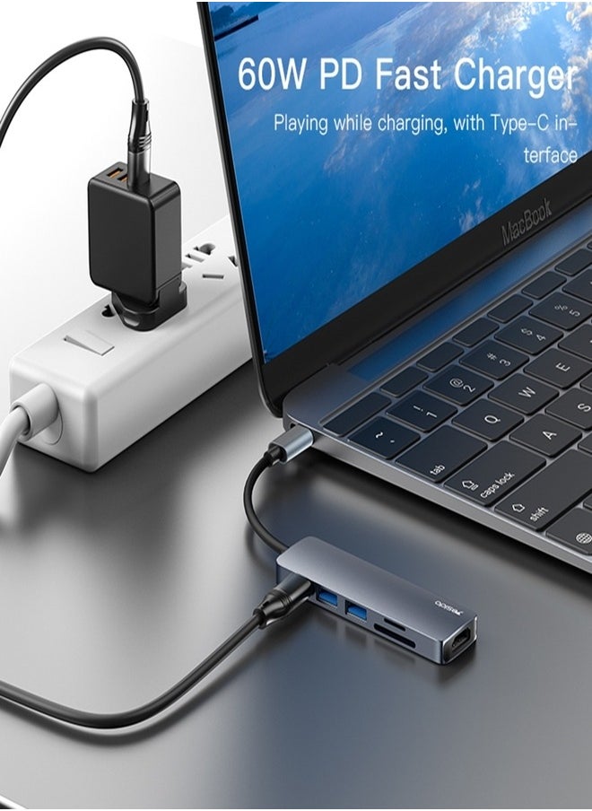 Yesido Yesido HB11 6 in 1 USB-C / Type-C Multifunctional HUB Adapter for Docking Ports  - Image 4