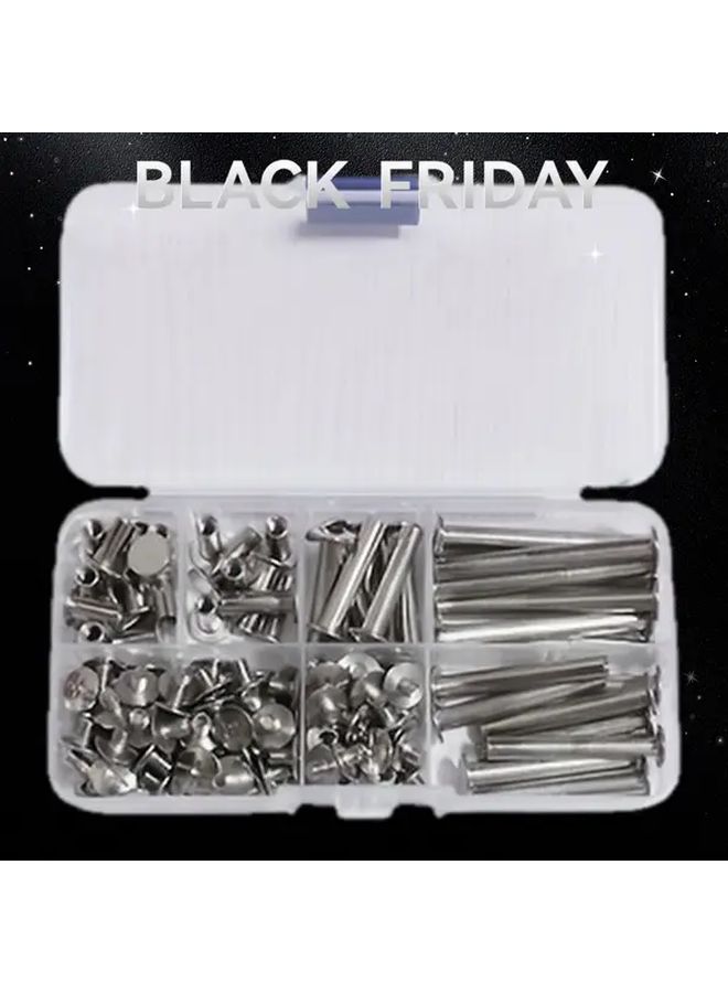 117 Pcs M5 Phillips Chicago Screws 6 Sizes Binding Posts Kit For Albums Belts Repair - Image 1
