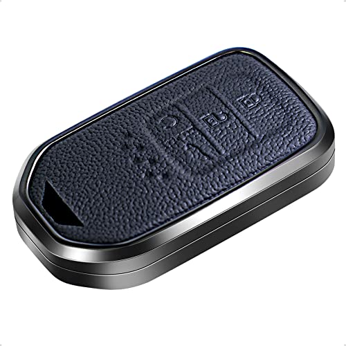 SK CUSTOM Black Leather and Aluminum Frame Smart Key Case Cover Compatible Honda Accord Hybrid Civic CR-V Pilot Elite 4 5 Button Keyless Car Remote Accessory - Image 1
