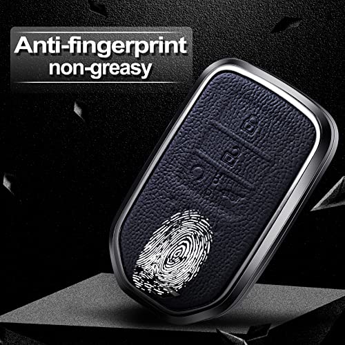 SK CUSTOM Black Leather and Aluminum Frame Smart Key Case Cover Compatible Honda Accord Hybrid Civic CR-V Pilot Elite 4 5 Button Keyless Car Remote Accessory - Image 3
