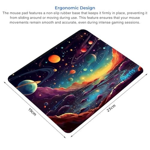 Aliens Mouse Pad for Computer, Laptop, Smooth Premium Cloth Surface, Non-Slip Rubber Base, Speed and Precision Operation Compatible with Laser and Optical Mouse, Gaming, Office, Home 230x190mm (SP-15) - Image 3
