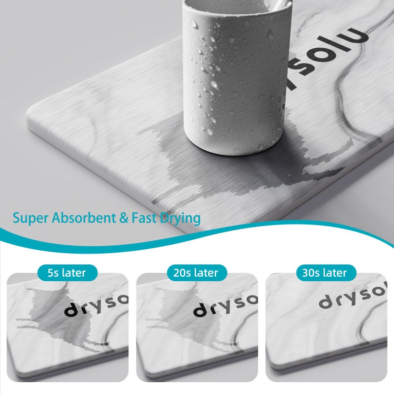 DRYSOLU Toothbrush Holders Large Toothbrush Holder with 6 Slots â€“ Fast Drying Toothbrush Organizer for Bathroom Sink Countertop, Fits Electric & Manual Toothbrushes, Water Absorbent Diatomaceous Earth - Image 2