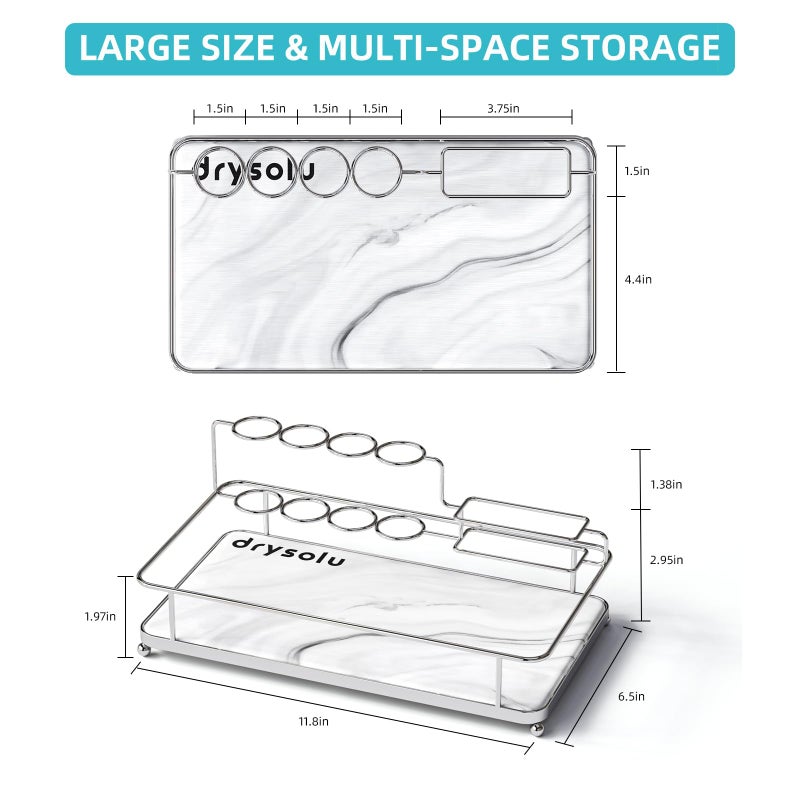 DRYSOLU Toothbrush Holders Large Toothbrush Holder with 6 Slots â€“ Fast Drying Toothbrush Organizer for Bathroom Sink Countertop, Fits Electric & Manual Toothbrushes, Water Absorbent Diatomaceous Earth - Image 3